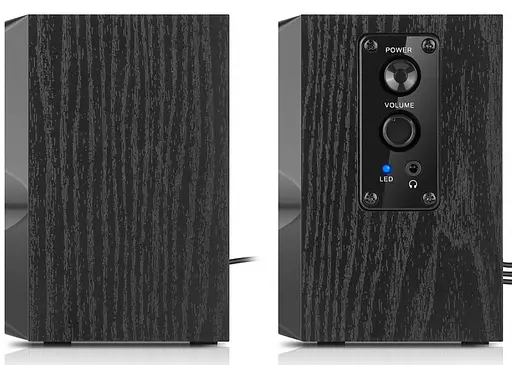 Колонки 2.0 Real-El S-217 Black, 2 x 6 Вт, МДФ, питание от сети 220V, управление спереди - фото 6