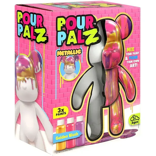 Набір для творчості ToyMonster Pour Palz Флюїд Арт Ведмедик Золото світанку S3 Metallic (GS-G25020) - фото 2