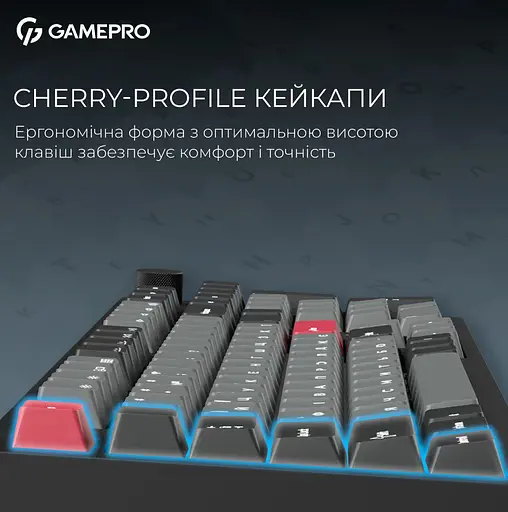 Клавиатура игровая механическая GamePro MK-305-BK Asgard Drakkar Keychron Super Red Switch Bluetooth 5.2/2.4 ГГц/USB Black - фото 10