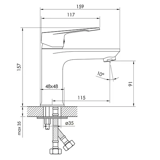 Cмеситель для раковины Imprese Vite f03507401AA Хром - фото 2