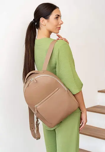 Шкіряний рюкзак Groove M карамель флотар - фото 3