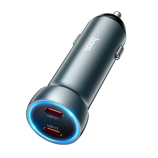 Адаптер автомобильный Hoco Prosperous (2C) Car charger Z54B 2Type-C, PD/QC, 60W/3A| - фото 1