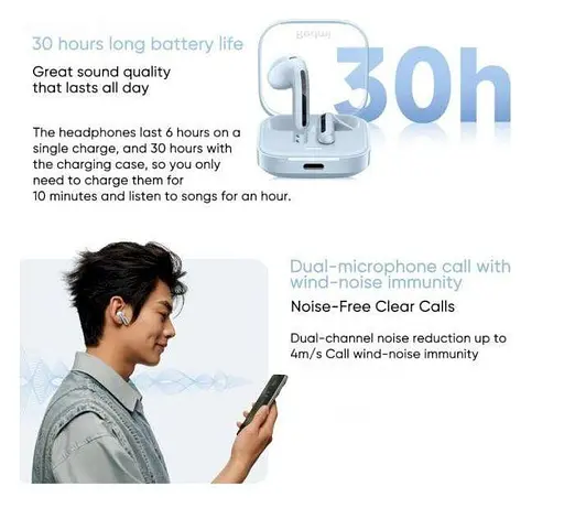 Навушники бездротові Xiaomi Redmi Buds 6 Active Transparent Pink (BHR8395GL) рожеві - фото 9