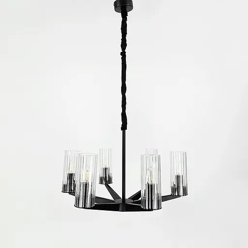 Люстра дизайнерская с прозрачными плафонами ABBY Line.F Количество ламп 8 - фото 7