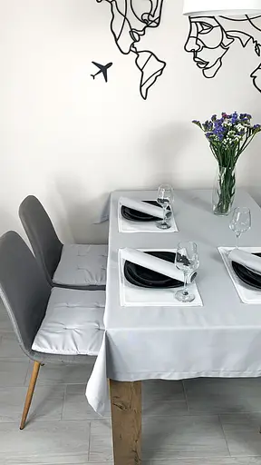 Водоотталкивающая cкатерть однотон 180х110 см Серый - фото 6