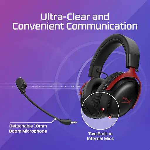 HyperX Гарнитура игровая Cloud III S, WL/USB-A/USB-C, черно-красный - фото 8