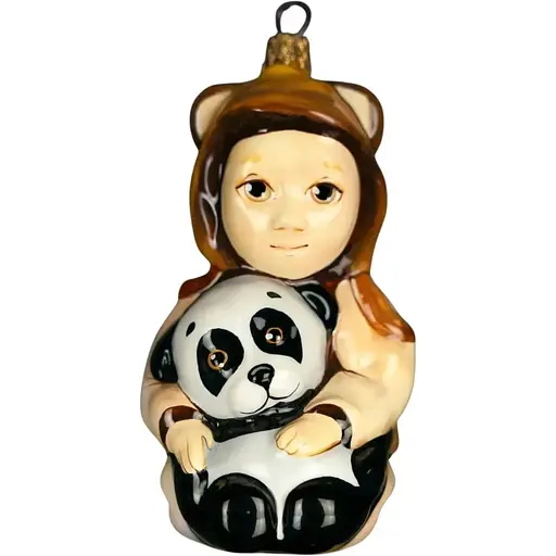 Ялинкова прикраса Різдвяні історії Малюк з пандою скло (4820001045253)
