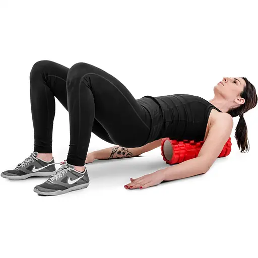 Роллер массажер Hop-Sport (валик, ролик) для кроссфита и йоги HS-001YG красный - фото 3