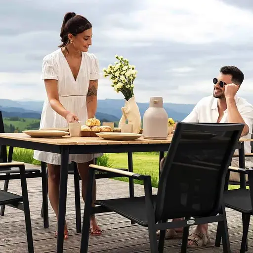 Комплект садовой мебели Di Volio Brivio 6+1 черный/бежевый - фото 4