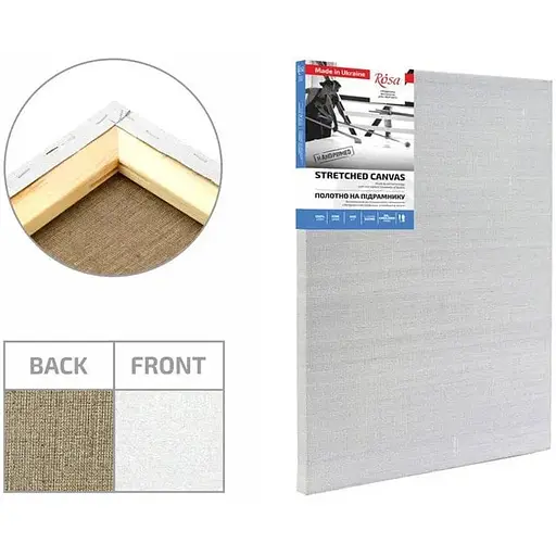 Подрамник Rosa 110×240 см модуль №2 среднее зерно масляная грунтовка лен