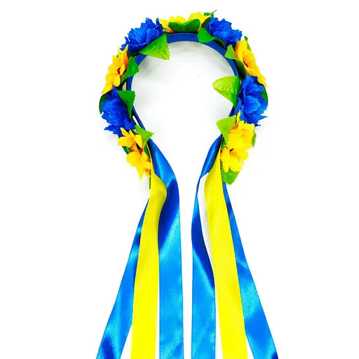 Ободок-венок украинский "Цветы" La-beauty 0205-759 с объемными цветами - фото 2