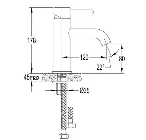 Смеситель для раковины Omnires Y chrome (Y1210STCR) - фото 4