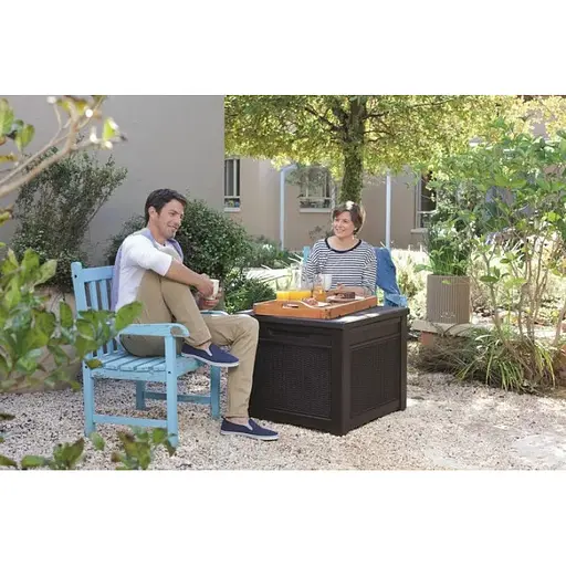 Стіл-скриня Prosperplast Cube Rattan 208 л коричневий - фото 4