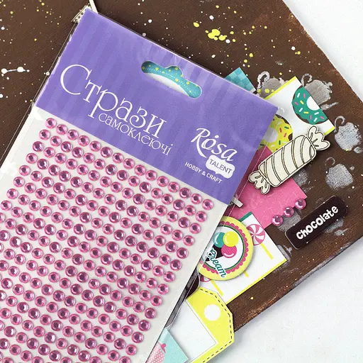 Стрази самоклеючі Рожеві 5мм 375шт Rosa Talent - фото 2