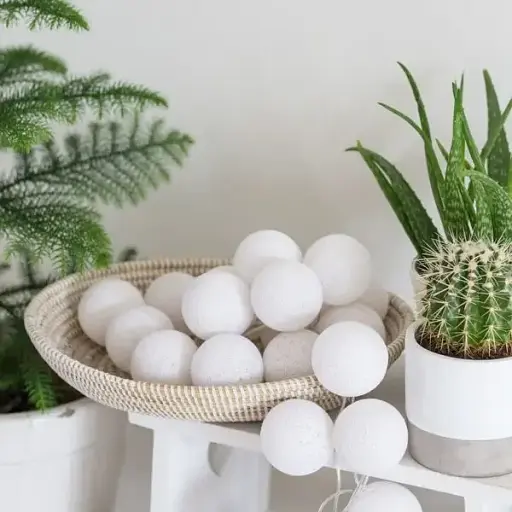 Гирлянда-ночник хлопковые фонарики CBL Белая 20 шт., 3.7 м - фото 4