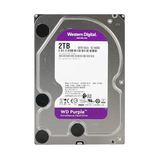 Жесткий диск 3.5" 2TB 64MB Western Digital Purple WD20EJRX (090-00007)