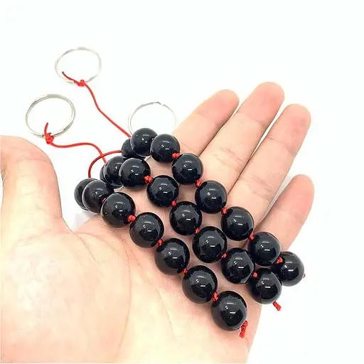 Анальні буси з чорного загартованого скла K000945 - фото 4