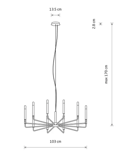 Подвесной светильник, люстра Nowodvorski 11465 Orto XII B E14 12x10W IP20 светло-серый - фото 4