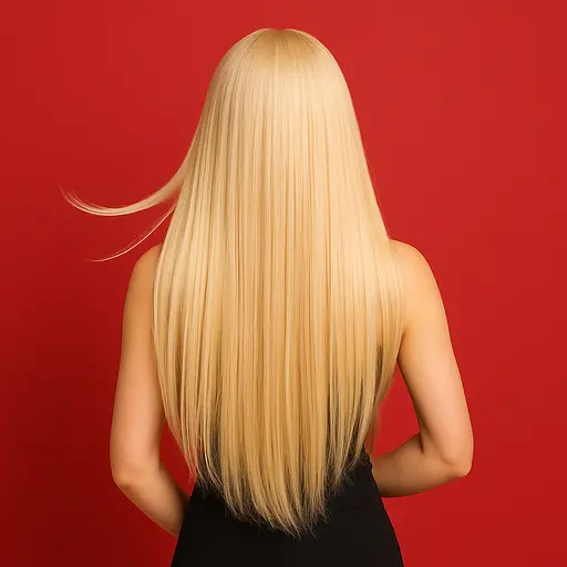 Перука аніме пряма довга без чубчика з термоволокна 70 см блонд - фото 2