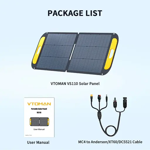 Сонячна панель Vtoman 110W 19V IP67 MC-4/Anderson/XT60/DC5521 - фото 3