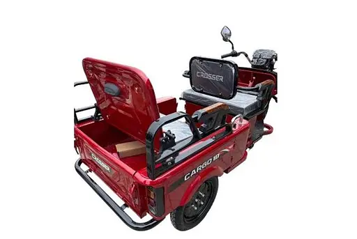 Електроскутер Вантажопасажирський Crosser CARGO 10 триколісний (800W 60V, 32Ah) Червоний - фото 5