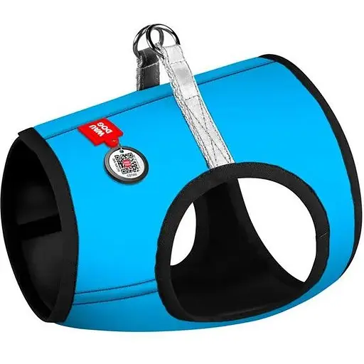 Шлея для собак Waudog Clothes м'яка з QR паспортом, "Colors of freedom", S1