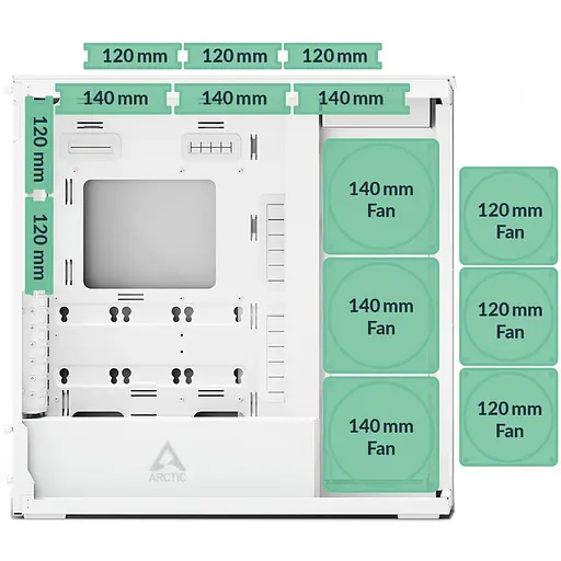 Корпус Arctic Xtender VG White (ACPCC00017A) без блока питания - фото 13