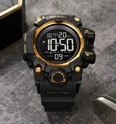 Годинники чоловічі спортивні Skmei 2140 hamlet (Чорний з золотистим) - фото 7