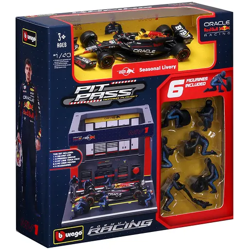 Игровой набор Bburago Pit Pass Oracle Red Bull Racing RB20 1:43 (18-38453 (#1)) - фото 6