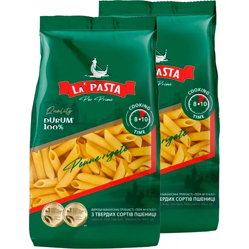 Макаронні вироби La Pasta перо 800 г (400 г x 2 уп.)