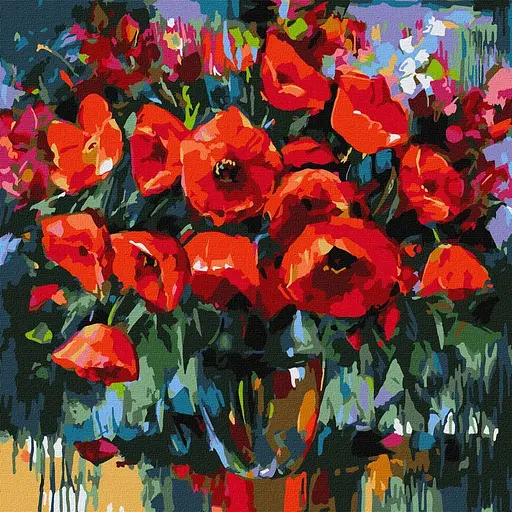 Картина за номерами "Макова ніжність" ©BOND Tetiana Ideyka KHO3231 40х40 см