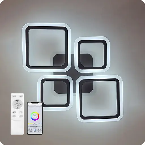 Люстра світлодіодна 517 Xlight RGB з пультом 90Вт Чорний (02033) - фото 2