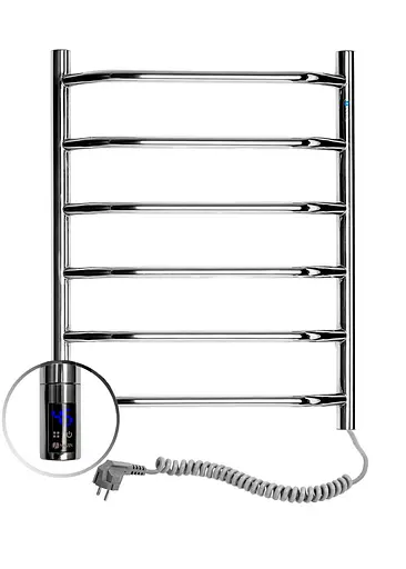 Електрична рушникосушарка Navin Блюз 480x600 Sensor права з таймером 10-006033-4860, Хром, Праве, Електронний - фото 1