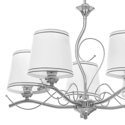 Люстра подвесная Brille с абажуром в спальню E27 60W CH (BKL-651S/5) - фото 2