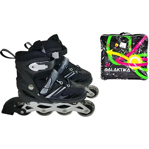 Ролики RS-0037 L (39-42) з підсвіткою чорні - фото 2