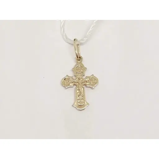Золотий хрестик Родинні коштовності. Розп'яття Христа. 140785 - фото 3