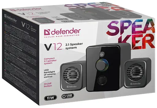 Акустика Defender 2.1 V12, 11Вт USB (65212) (6857923) - фото 7