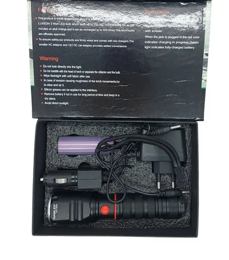 Ручной фонарь RB-212 алюминиевый сплав со зумом 3 режима аккумулятор 18650 и батарейки 3 ААА - фото 4