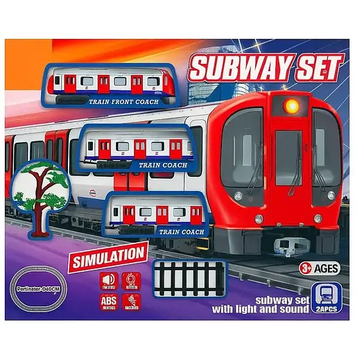 Залізниця JHX5916 звукові та світлові ефекти 2 вагони 24 деталі та дорожні знаки - фото 2