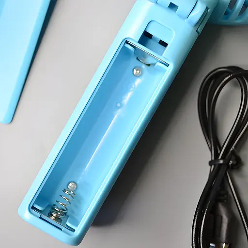 Дитячий портативний USB-вентилятор Mini Fan на акумуляторі блакитний (2628-1) - фото 5
