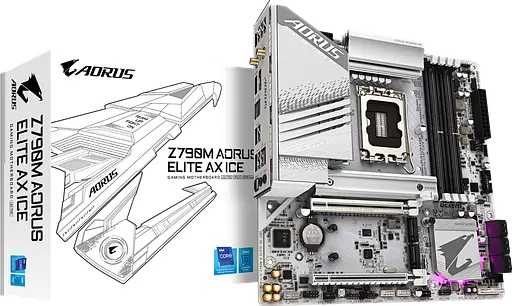 Материнская плата Gigabyte Z790 Aorus Elite AX Ice LGA 1700 (Z790 A ELITE AX ICE) Б/У - фото 1