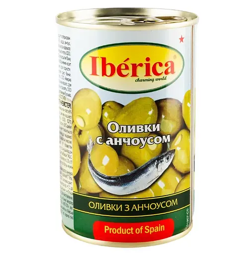 Уцінка. Оливки Iberica з анчоусом 300 г (223166)