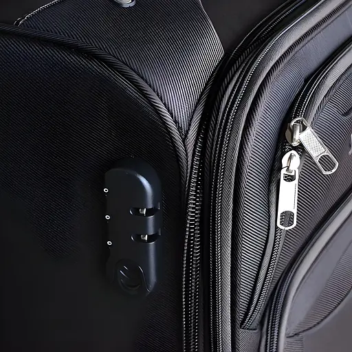 Набор тканевых чемоданов 3в1 с кодовым замком и телескопической ручкой черный (6071) - фото 5