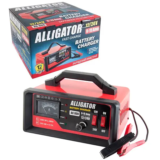 Зарядний пристрій АКБ Alligator 12/24V, 15А(AC808) - фото 1