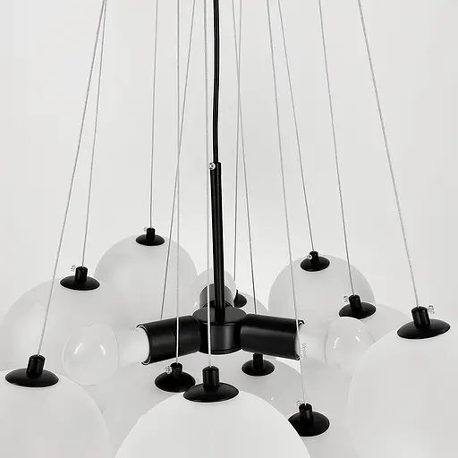 Люстра-пучок в черном корпусе ⌀ 60 см 12 шариков Line.F MJ 140-650 BK+WT - фото 3