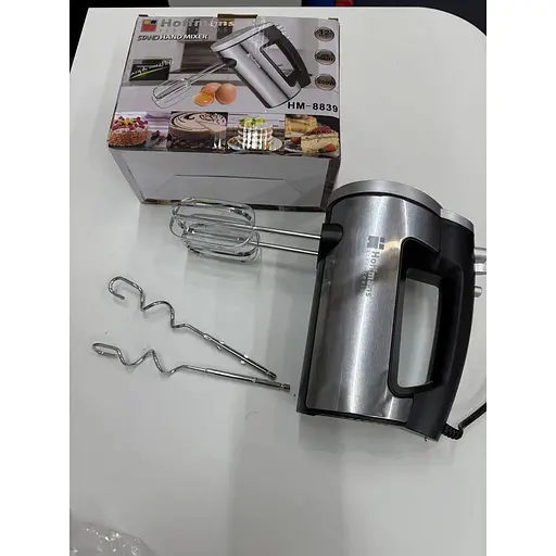 Міксер ручний Hoffmans HM-8839 з насадками 6 швидкостей нержавіюча сталь 800 Вт Сірий - фото 3