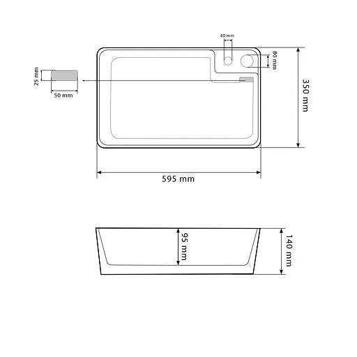 Умивальник VBI Altamura M white на пральну машинку VBI-016001, Білий - фото 6