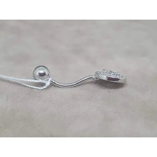 Срібна сережка для пірсингу пупка Ірій. 6021 - фото 2