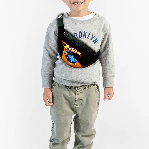 Сумка-бананка дитяча Хот Вілс "Hot Wheels" з принтом, 32х15см, сумка для хлопчика через плече (00156)