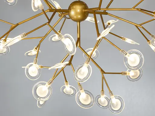 Красочная люстра "Светлячок", 45 ламп, золото сатин - фото 4